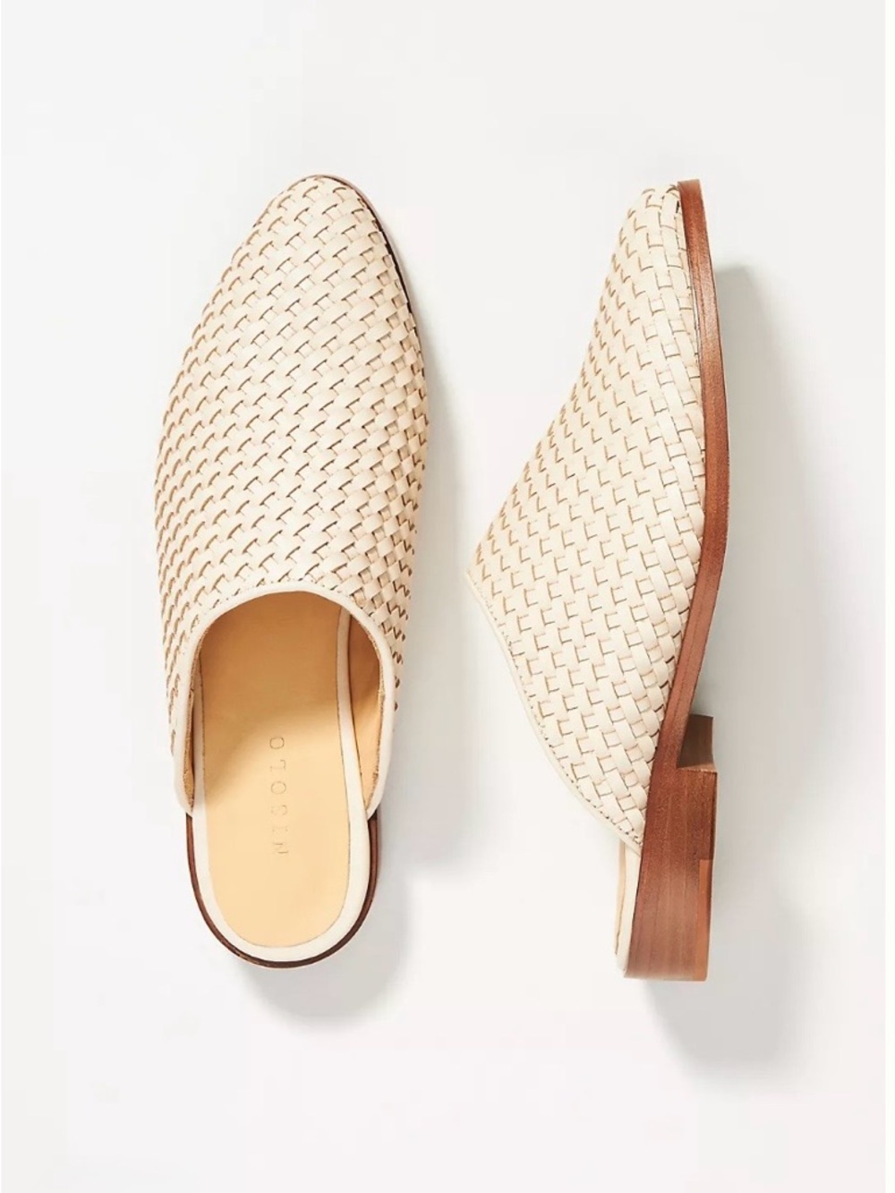 New Nisolo Ama Woven Mule Bone Size 9